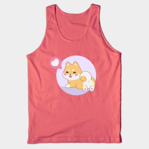 Kawaii Shiba Inu With Love Tank Top by Purplehate